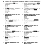 Mixed Parts Of Speech Worksheets With Answer Key