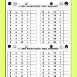 Multiplication Table Printable Worksheet