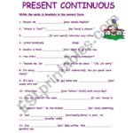 Present Simple Vs Present Continuous. – ESL worksheet by socks