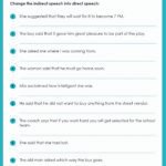 Direct and Indirect Speech exercises | Grade1to6