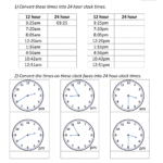 24 Hour Clock Conversion Worksheets