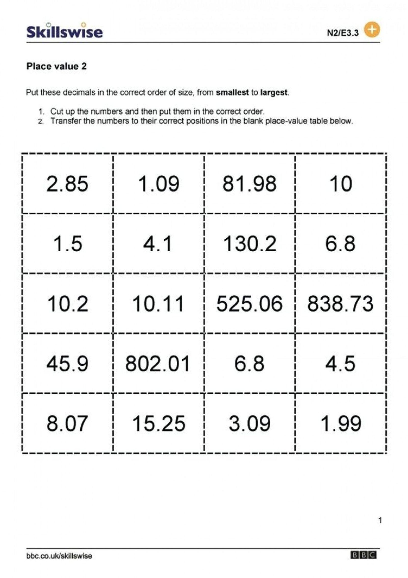 List Of Decimal Place Value Worksheets With Answers 2022 - Robert ...