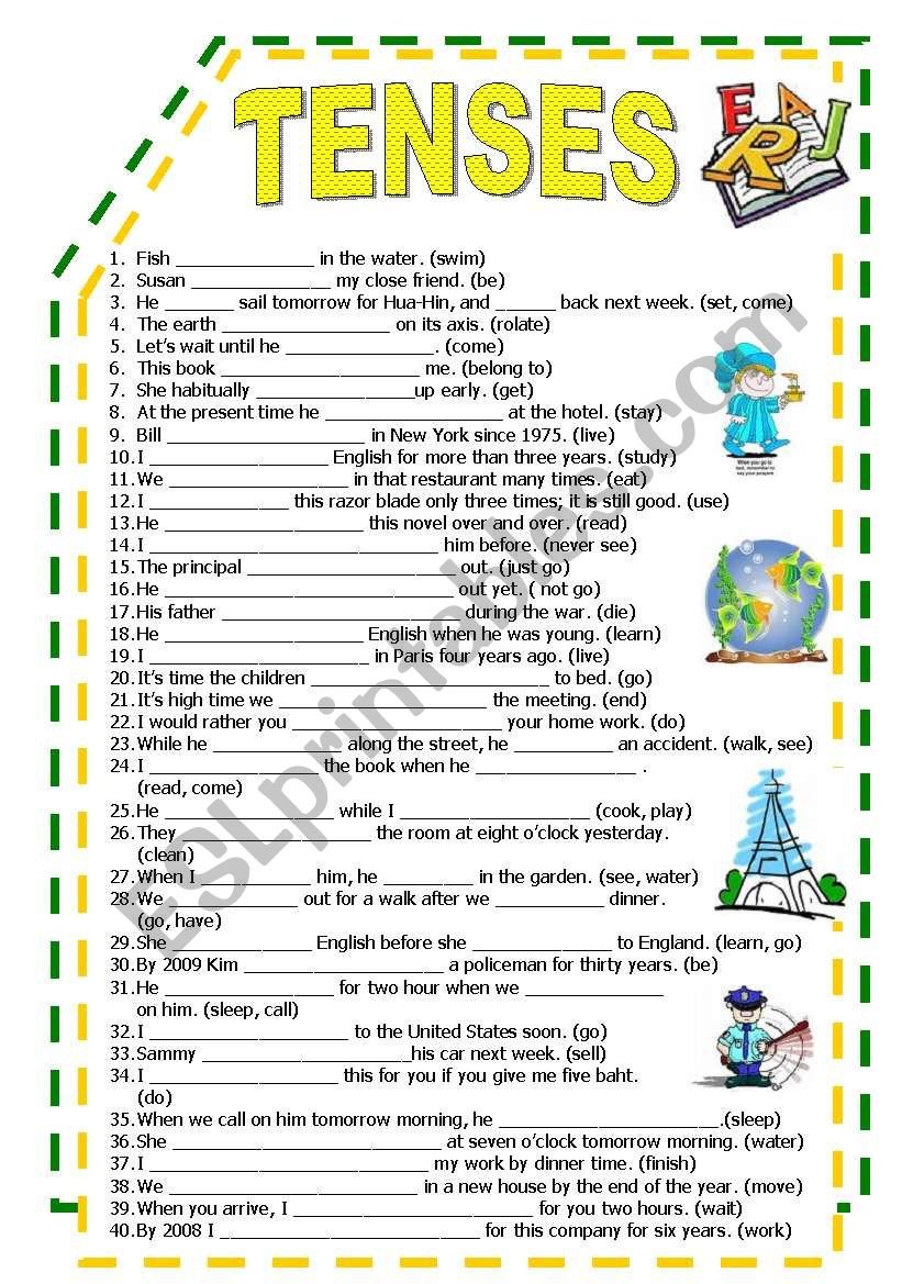 Tenses Exercises Worksheets