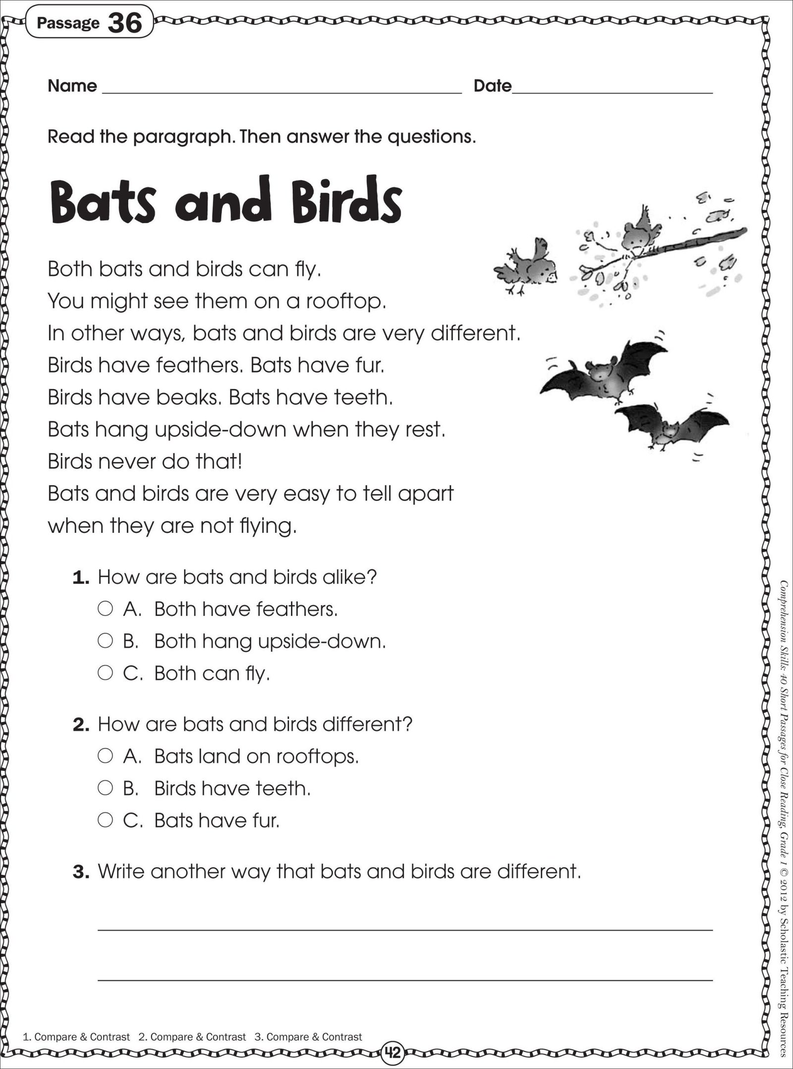 Teach child how to read: Free Printable Comprehension Worksheets For Year 3
