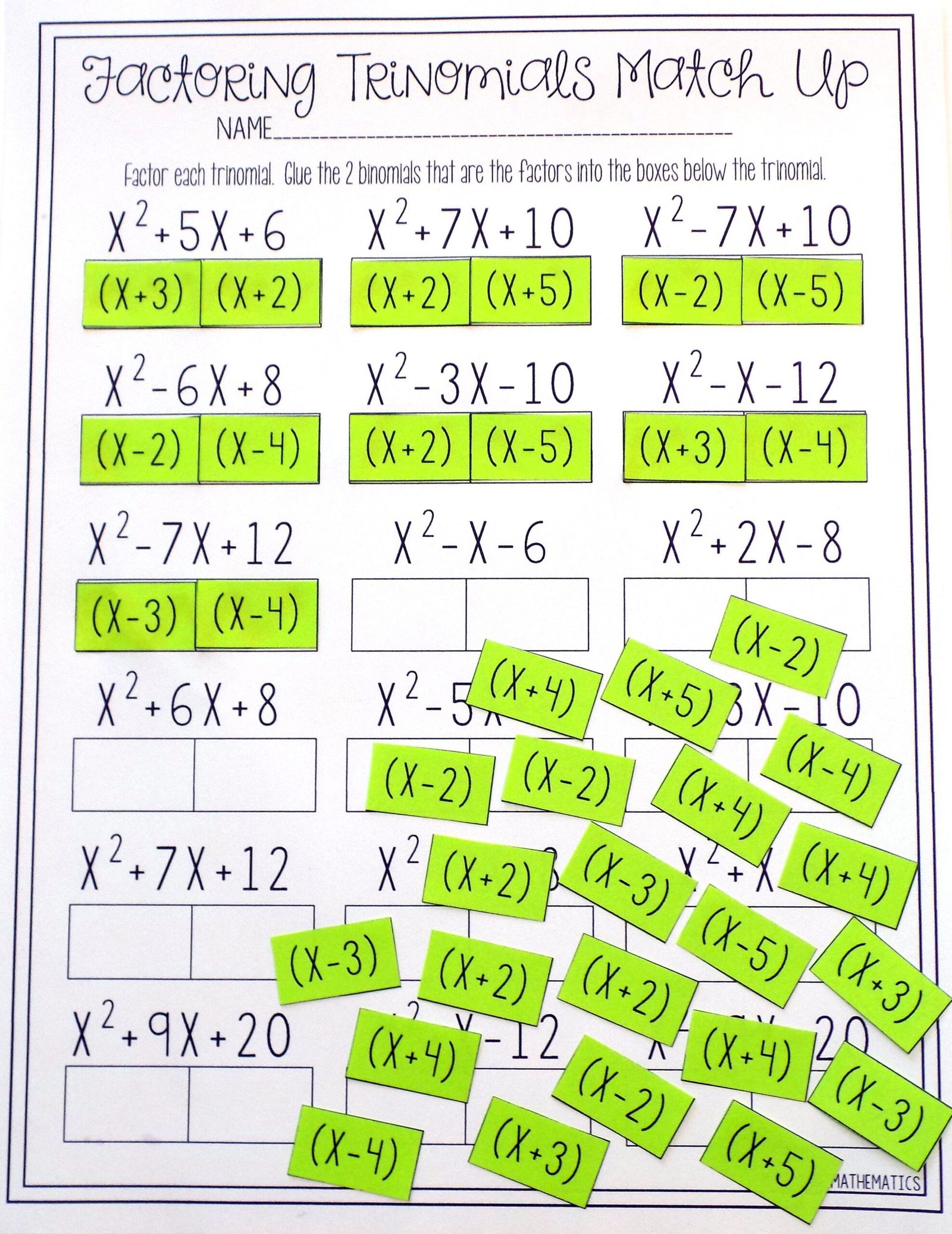 Factoring Polynomials Worksheet With Answers Grade 8 – Kidsworksheetfun
