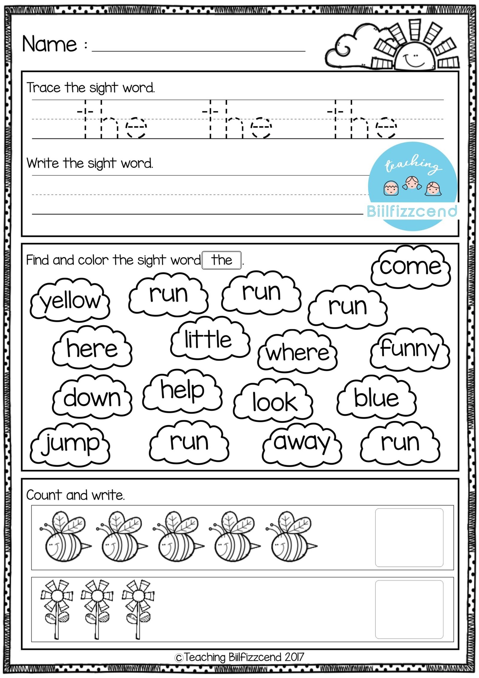 Kindergarten Morning Work Printables - Eugene Glover's Kindergarten ...