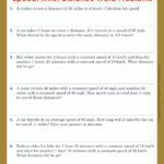 Speed, Time, and Distance Word Problems Worksheet | Grade1to6