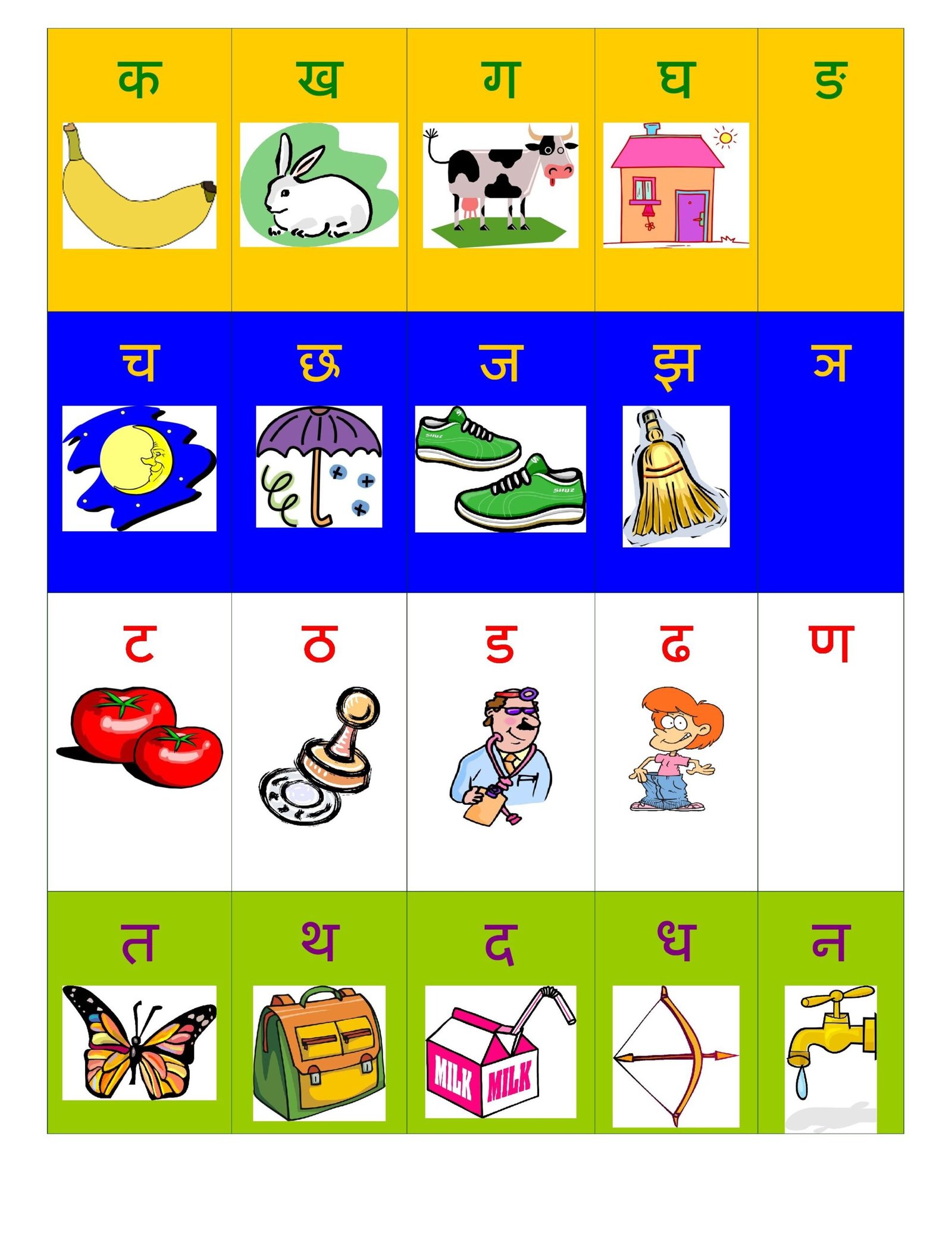 Hindi Varnamala Letters Worksheet
