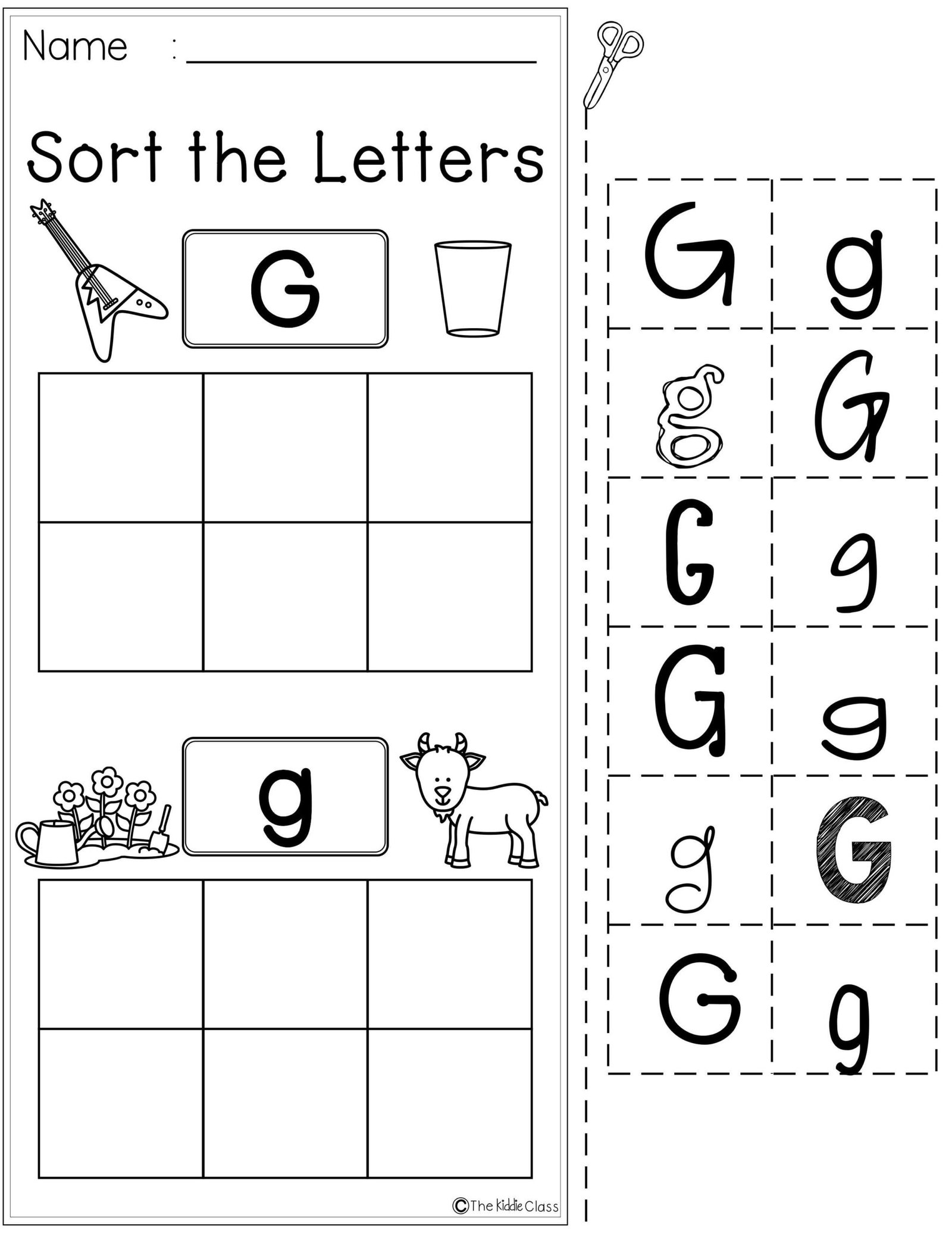Teach child how to read: Kindergarten Phonics Worksheets Letter G