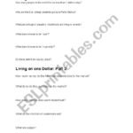 Questions for documentary Living on One Dollar a Day – ESL worksheet by …