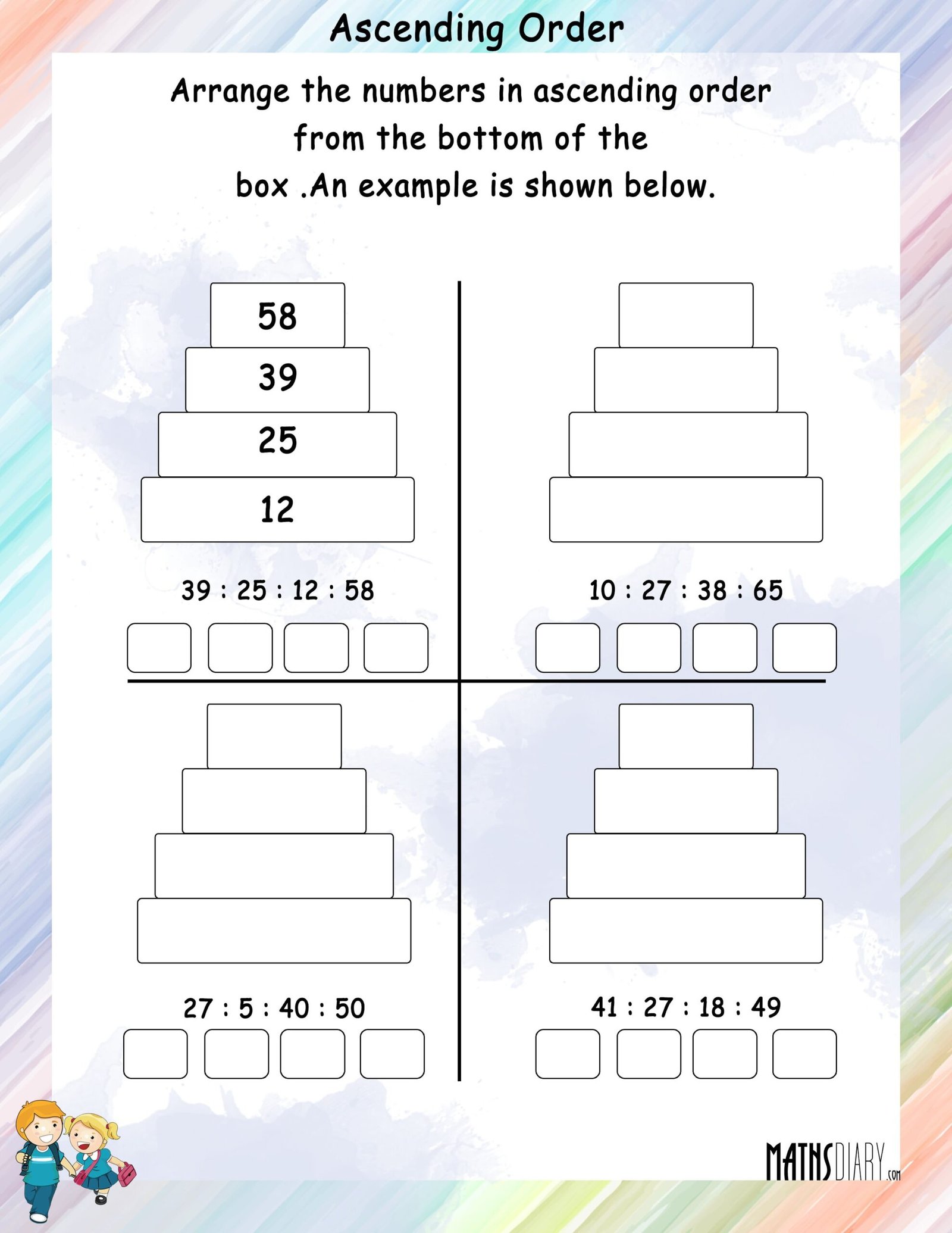 Ascending-Descending Order – Grade 1 Math Worksheets Ascending-Descending Order – Grade 1 Math Worksheets