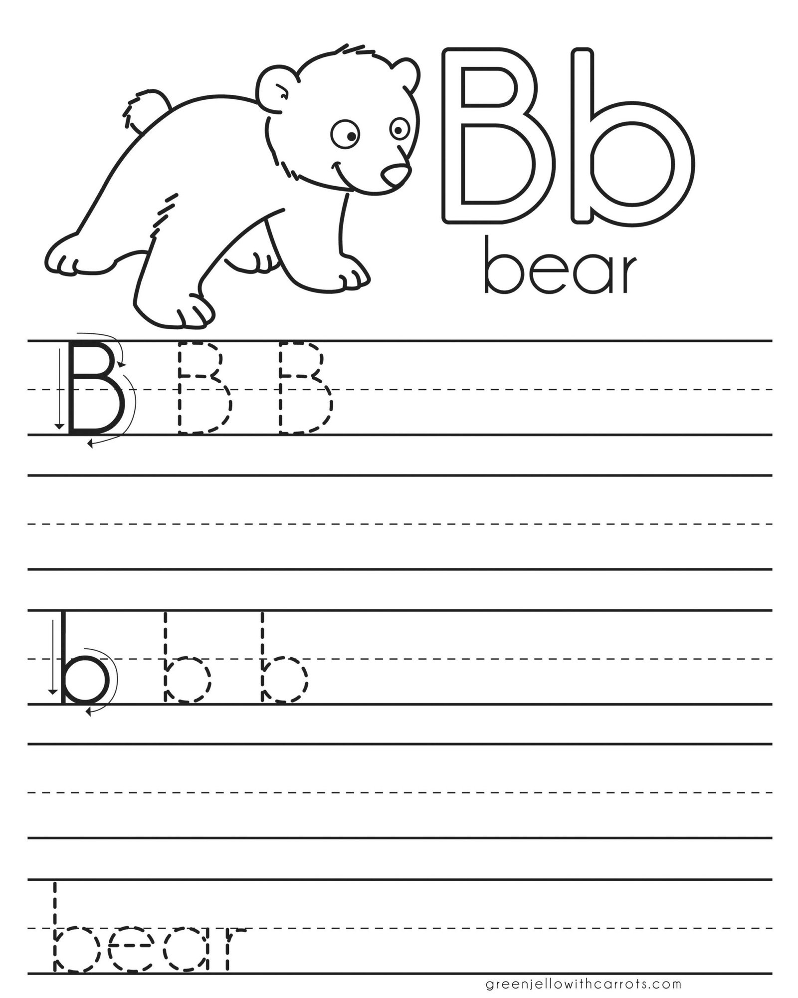 Letter Practice: B Worksheets – Dorky Doodles