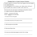 Positive And Negative Sentences Exercises Worksheets Word Usage Worksheets | Negatives Worksheets