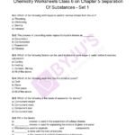 Class 6 Chemistry Worksheet on Chapter 5 Separation of Substances – Set 1