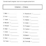 Irregular Plural Nouns Worksheet – ALL ESL