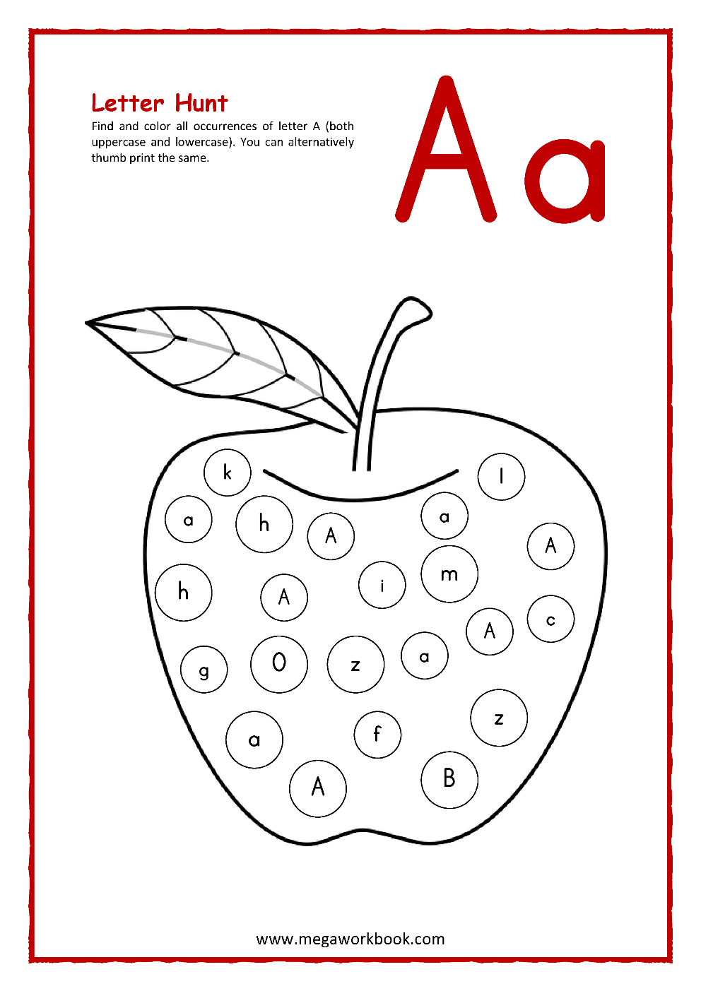 Letter A Worksheets For Toddlers - Worksheets For Kindergarten