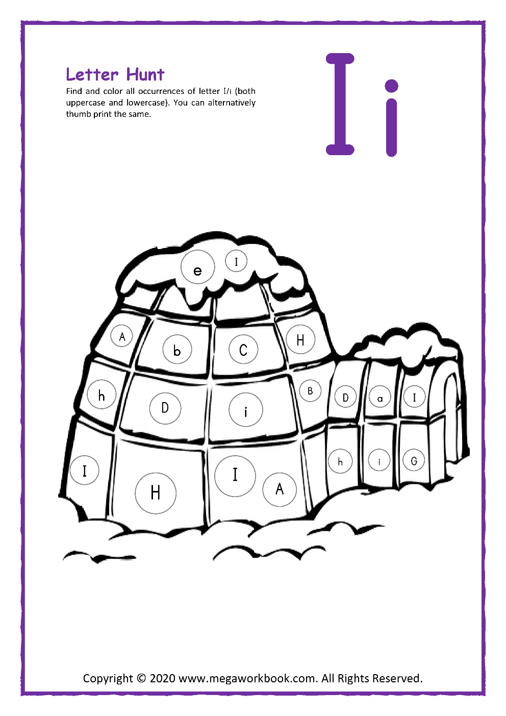 Letter I Worksheets - Letter I Crafts - Letter I Activities For ...