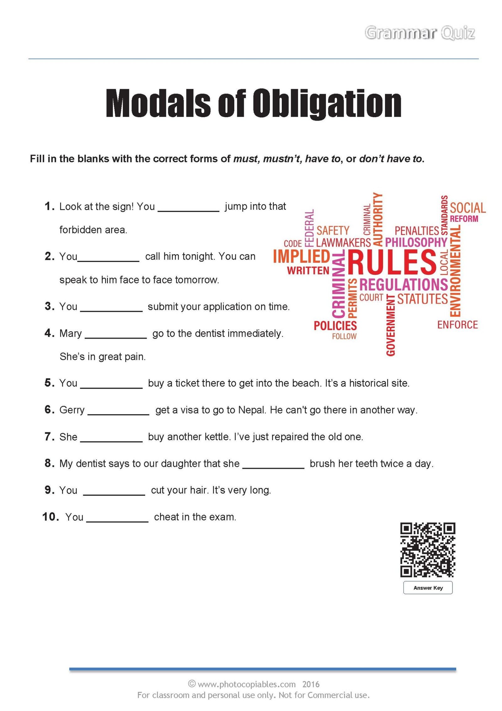 modal verbs 1 worksheet - modal verbs exercises pdf 2o bachillerato ...