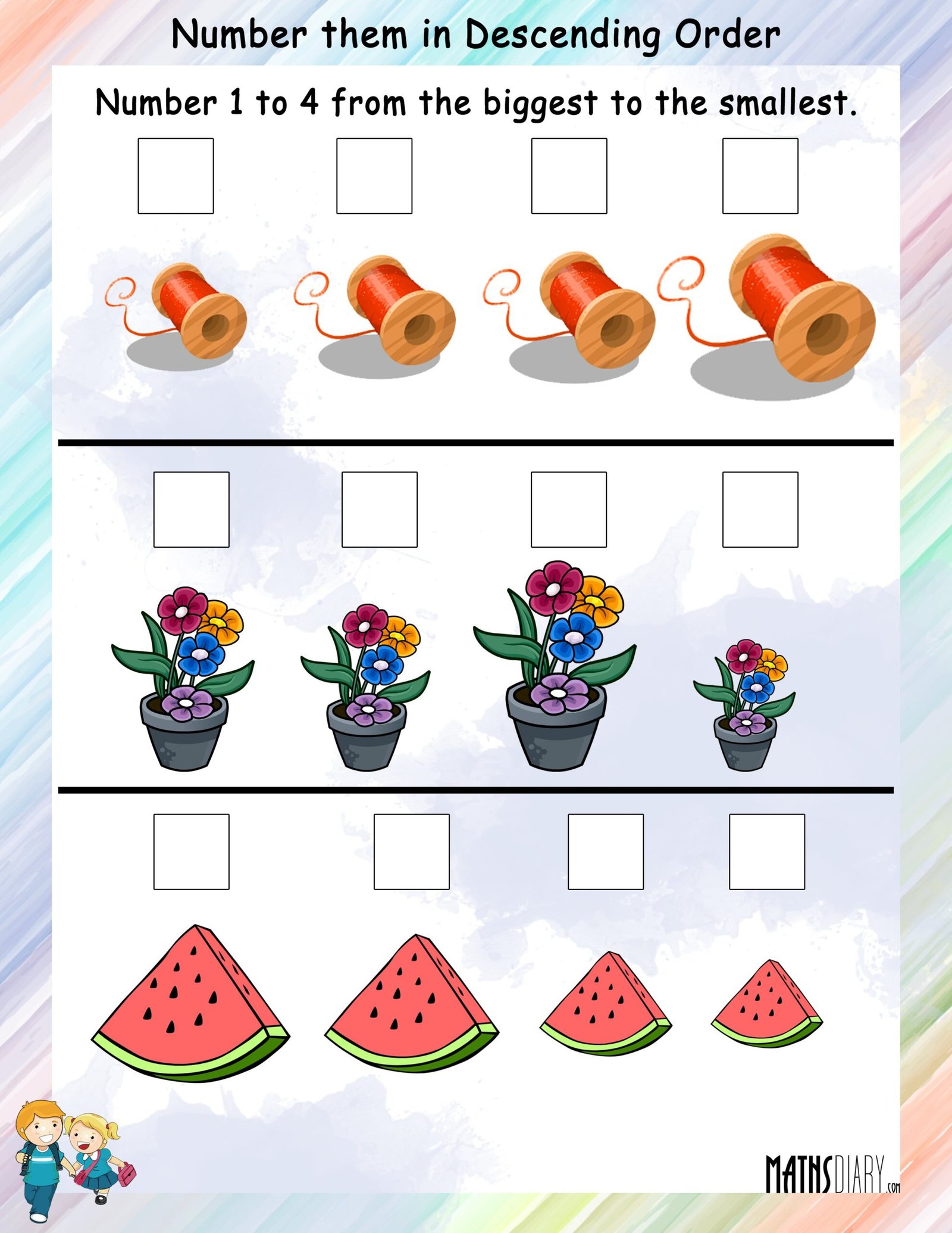 Ascending-Descending Order – Grade 1 Math Worksheets