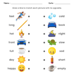 Opposite Words Worksheets Free Printable Matching Opposite words Worksheet – kiddoworksheets