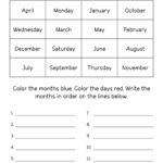 Months Of The Year Worksheets For Kindergarten