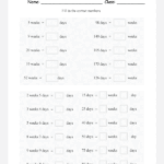 Converting Days To Weeks Worksheets Convert days in weeks and weeks in days. Good practice worksheet for …