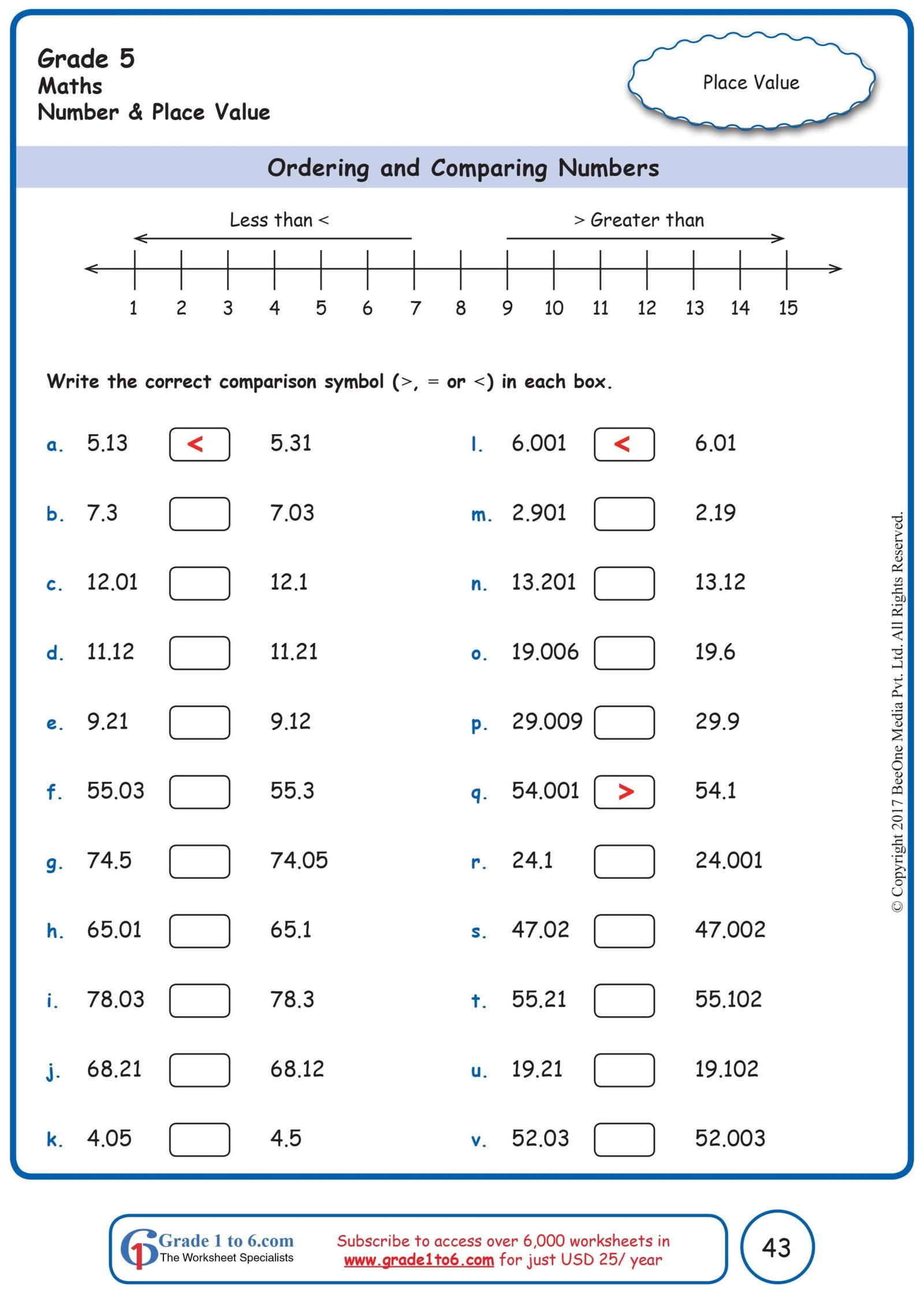 Printable Year 5 Maths Worksheets Australia - Thekidsworksheet