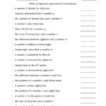 Translating Algebraic Phrases (Simple Version) (A)