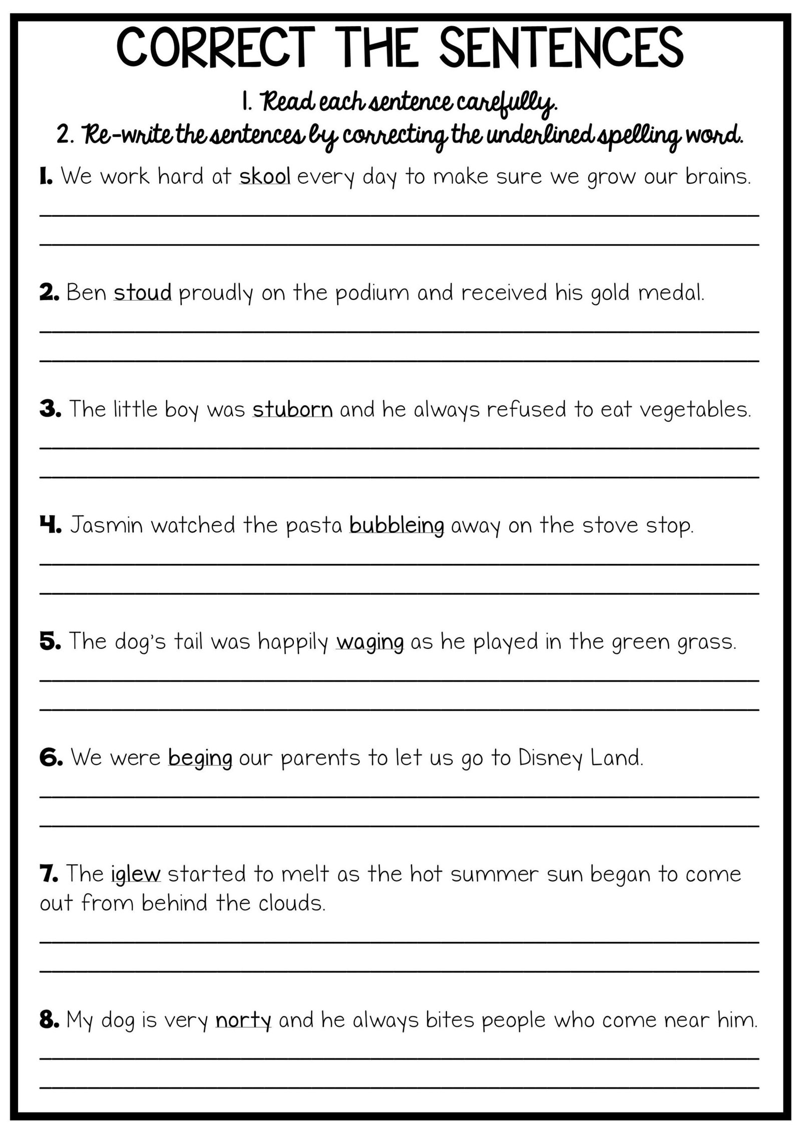 Correct Grammar And Punctuation Worksheet Correct Grammar And Punctuation Worksheet