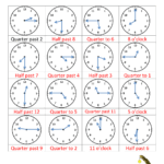 Time Worksheet O’clock, Quarter, and Half past