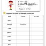Comparative Adjectives Worksheet – English Treasure Trove