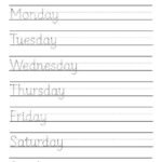 Handwriting Worksheets Days Of The Week | AlphabetWorksheetsFree.com