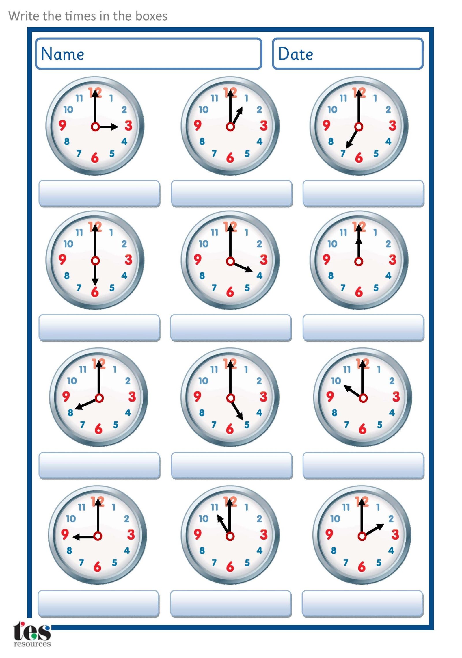 What's the Time? - identify times on the clocks | Teaching Resources ...