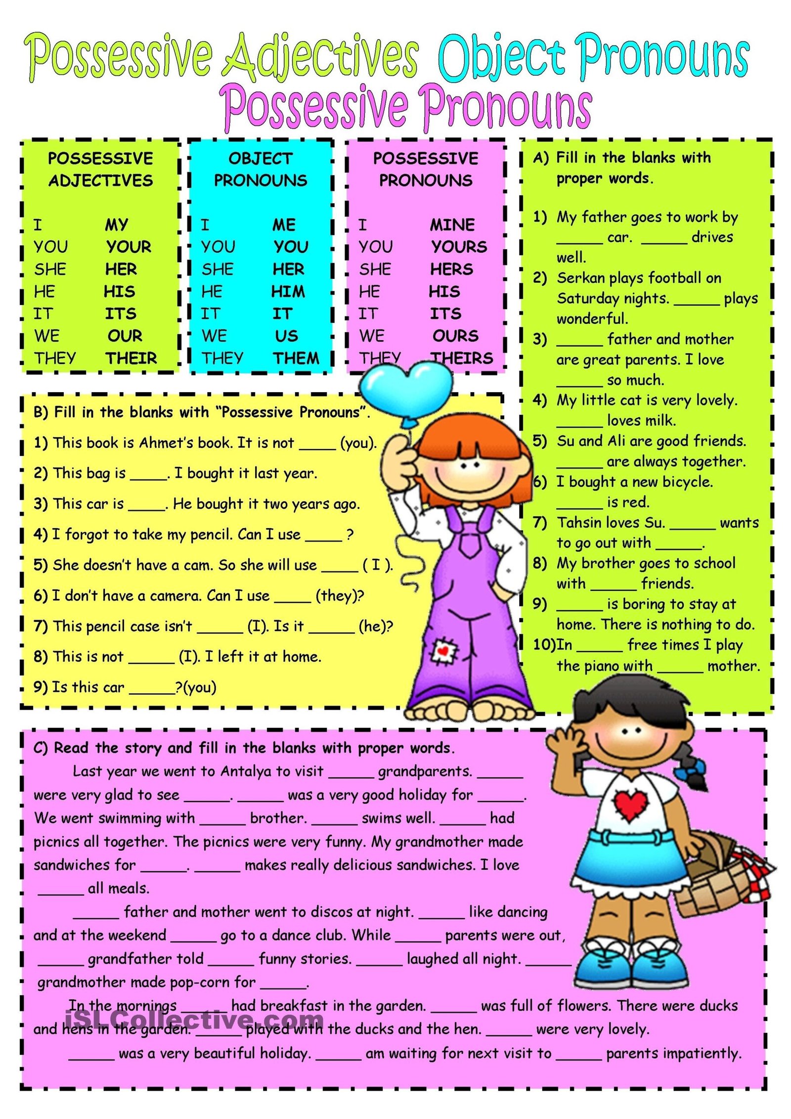 Possessive Pronouns Worksheets Pdf Possessive Pronouns Worksheets Pdf