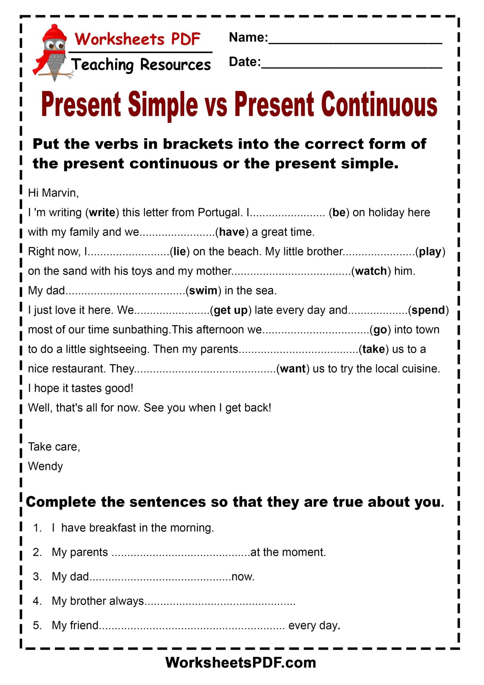 Present Simple VS Present Continuous 3 | English grammar exercises ... Present Simple VS Present Continuous 3 | English grammar exercises ...