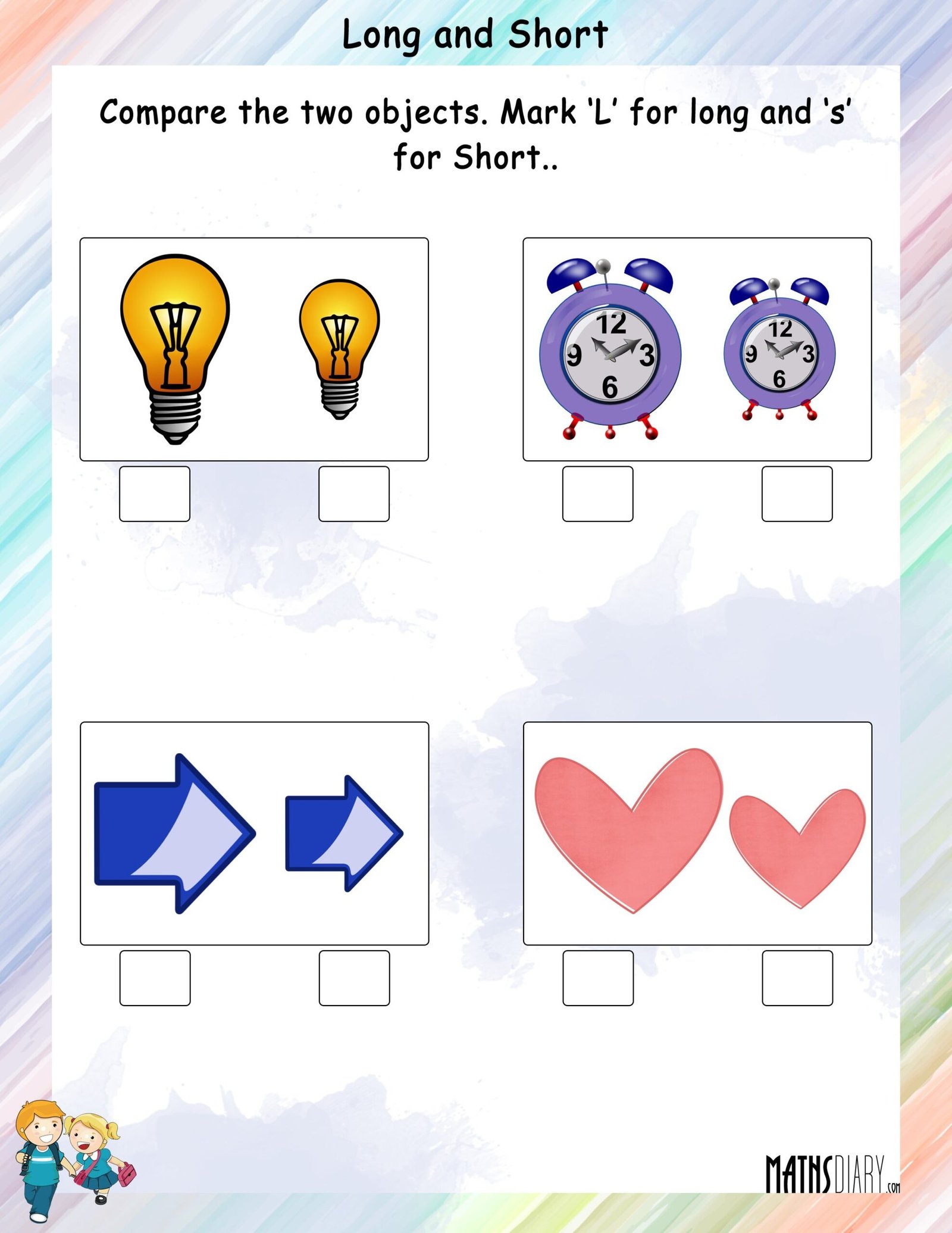 Measurement-Long and Short - Math Worksheets - MathsDiary.com Measurement-Long and Short - Math Worksheets - MathsDiary.com