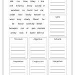 Mixed Parts Of Speech Worksheets