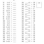 Times Table Tests – 2 3 4 5 10 Times Tables
