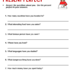 Present Perfect Practice Sheet
