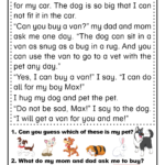 Reading Comprehension Worksheets: Short Word Stories