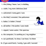 20 Rearrange Jumbled Sentences with Answers