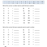 Roman Numerals Worksheet