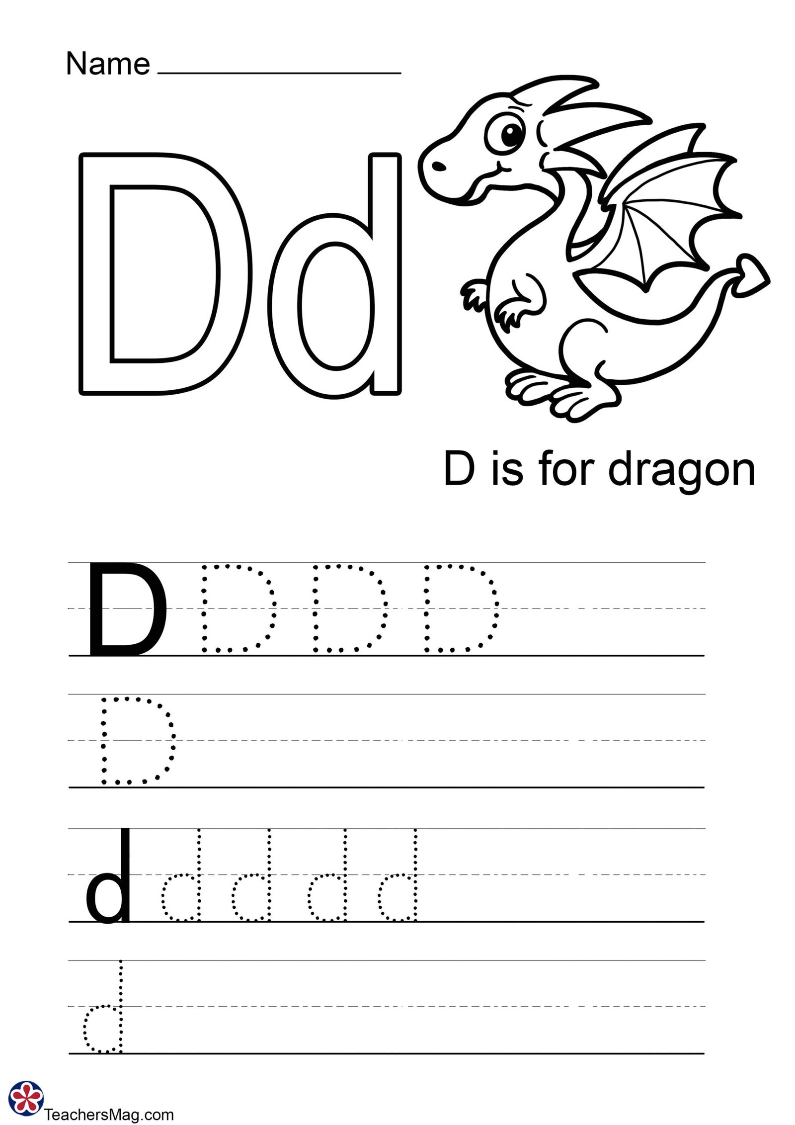 Letter D Free Worksheets. TeachersMag.com Letter D Free Worksheets. TeachersMag.com