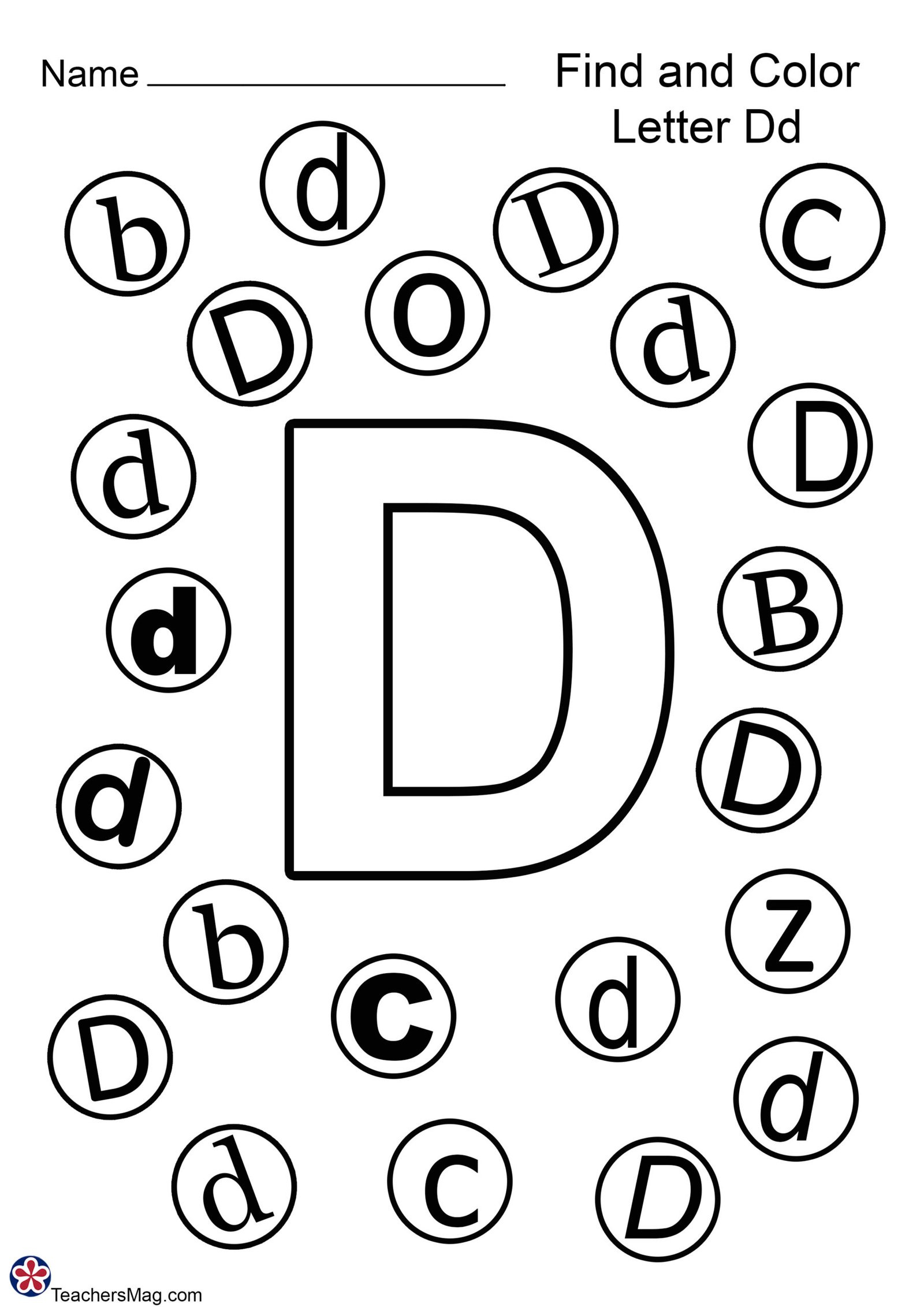 Letter D Free Worksheets. TeachersMag.com Letter D Free Worksheets. TeachersMag.com