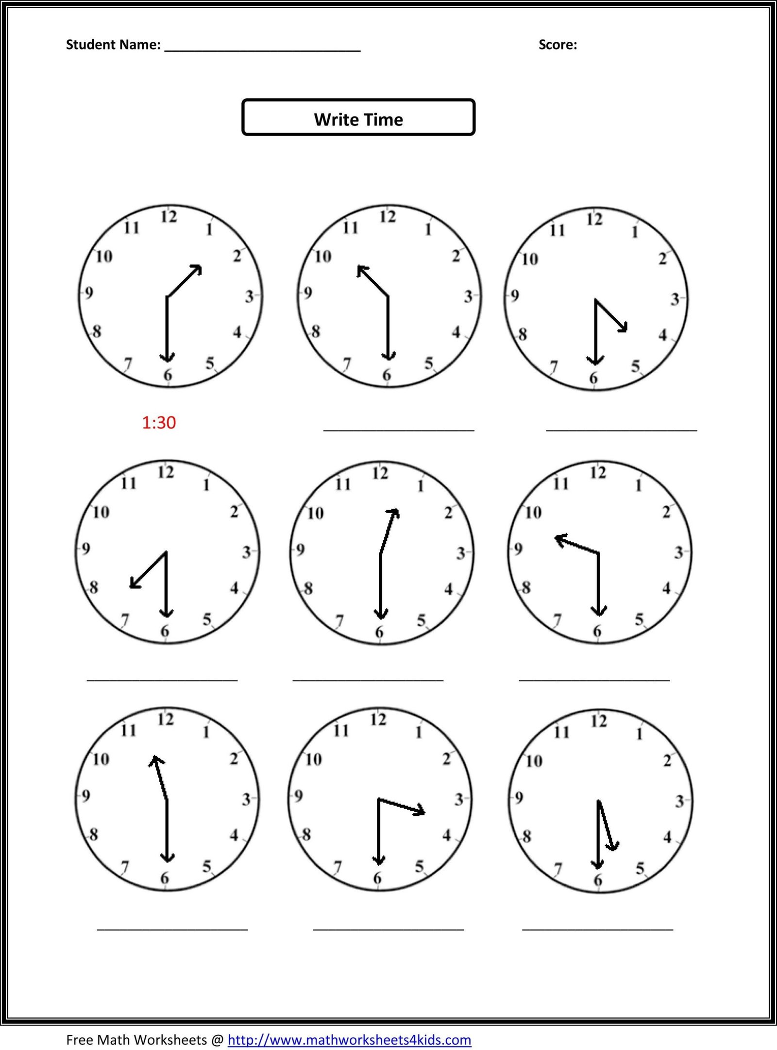 Blank Clock Worksheet To Print | Kids Worksheets Printable | Clock | Printable Time Worksheets ...