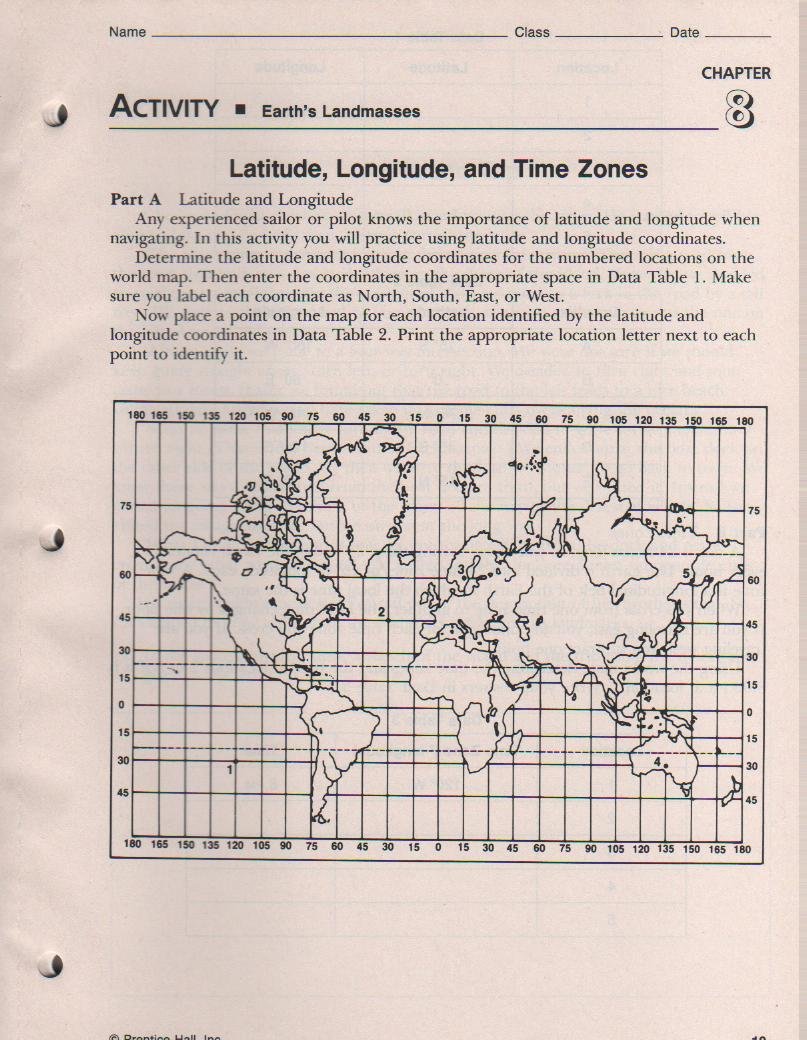 Time Zones Worksheets