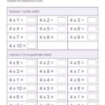 Printable Worksheet – Revise the 4 Times table | Memozor