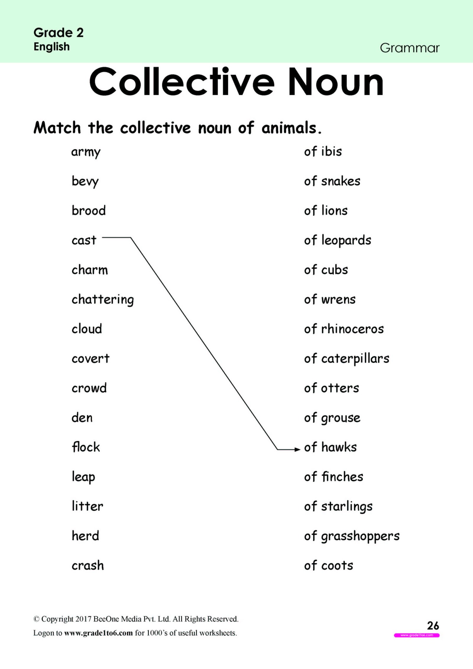 Collective Noun of Animals Worksheets|www.grade1to6.com Collective Noun of Animals Worksheets|www.grade1to6.com